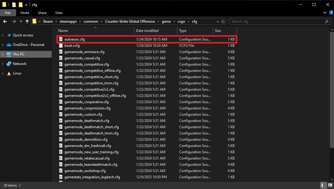 Counter-Strike 2 (CS2) autoexec.cfg File Location