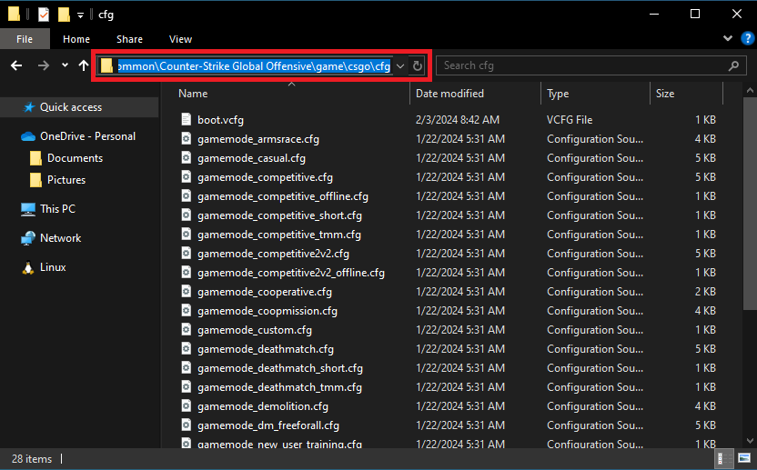 Counter-Strike 2 (CS2) cfg Folder